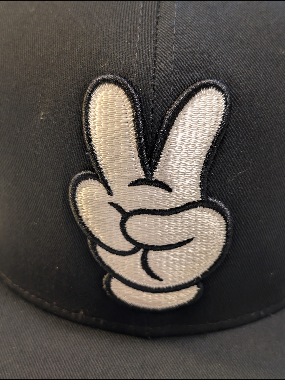Disney Parks Mickey Mouse Peace Sign Snapback Hat Walt Disney World Black OSFA - Picture 3 of 7